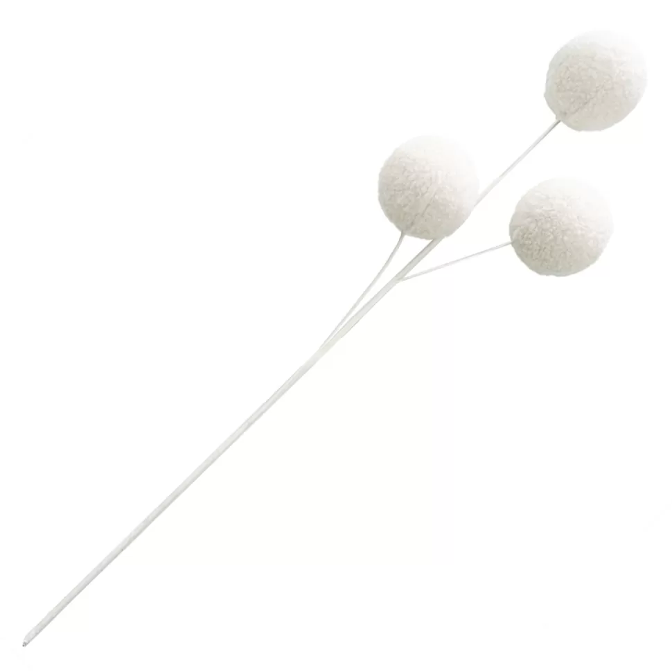 Christmas Forever SPRAY BALLS 28.5″ WHITE WOOL FABRIC