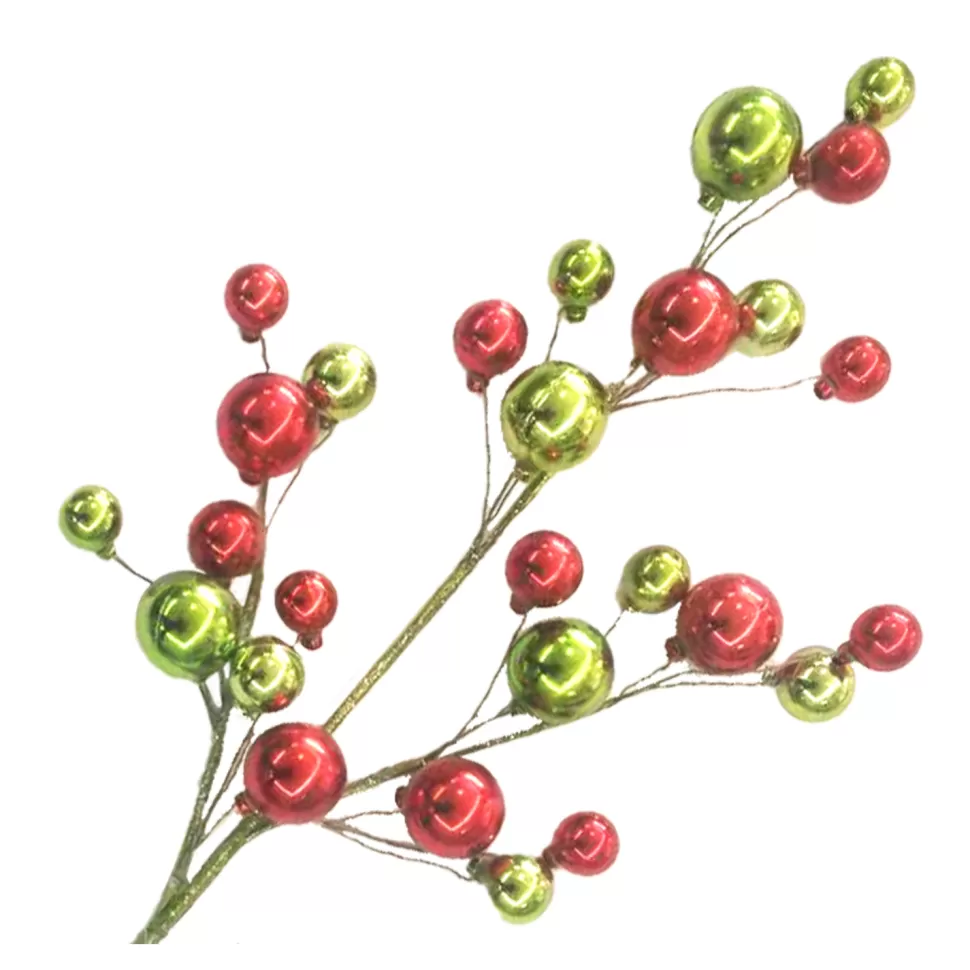 Christmas Forever SPRAY BALLS 31″X27 RED/ CHARTREUSE SHINY /MATT