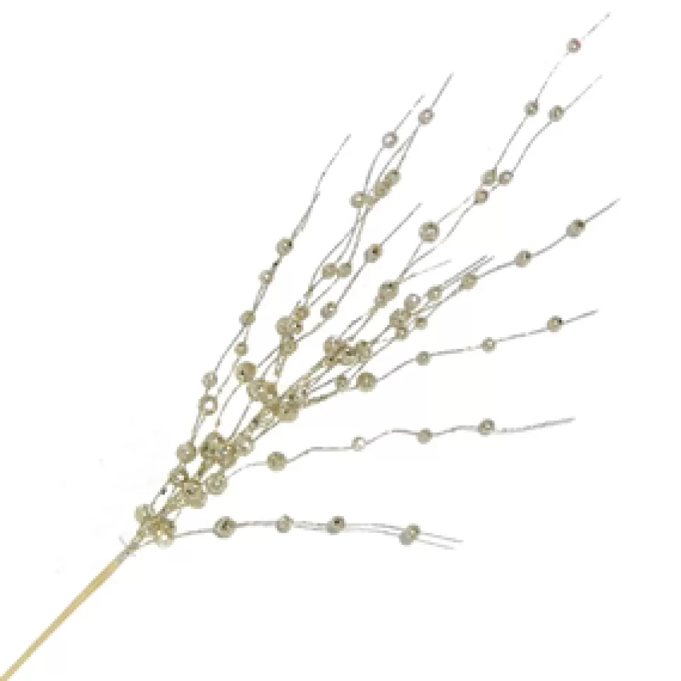 Christmas Forever SPRAY BERRIES ON TWIGS 32″ CHAMPAGNE GLITTER