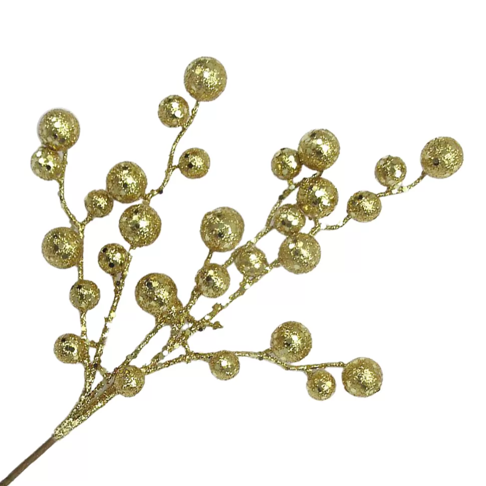 Christmas Forever SPRAY BERRY 15″ GOLD GLITTER