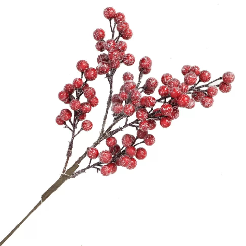 Christmas Forever SPRAY BERRY 16″ RED W/ FROSTING & GLIITTER
