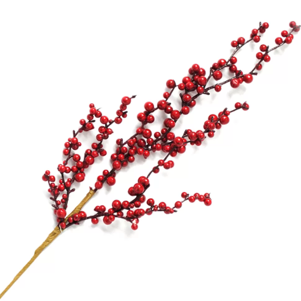 Christmas Forever SPRAY BERRY 24″ RED CLUSTERED BERRY