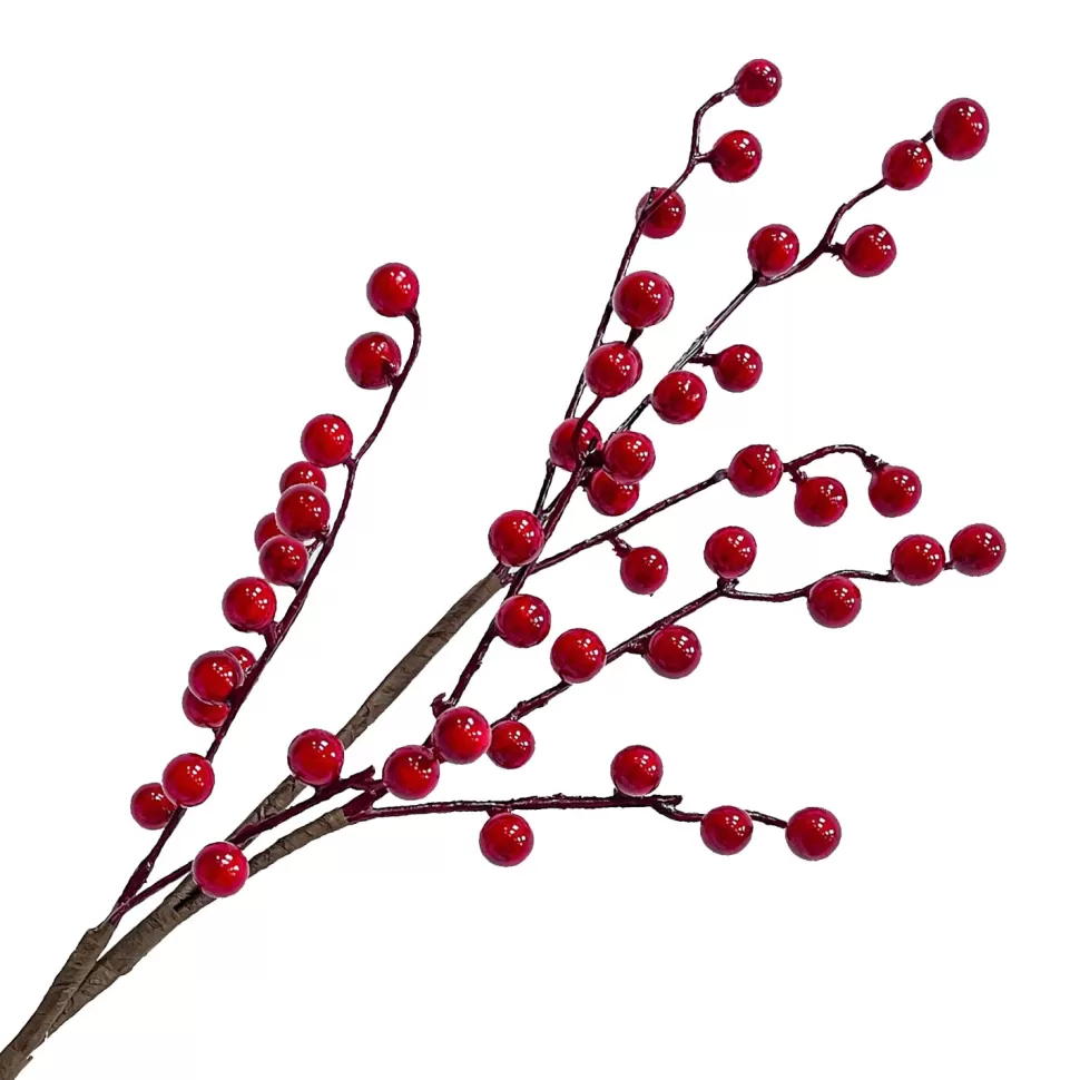 Christmas Forever SPRAY BERRY 25″ RED SHINY MINI BERRY