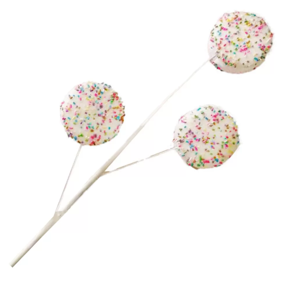 Christmas Forever SPRAY CANDY 25″ MACAROONS WHITE/MULTICOLOR SPRINKLE FOAM