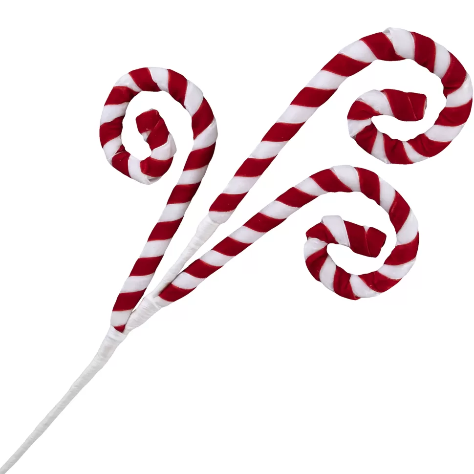 Christmas Forever SPRAY CANDY CANE CURLS 19″ RED/WHITE VELVET