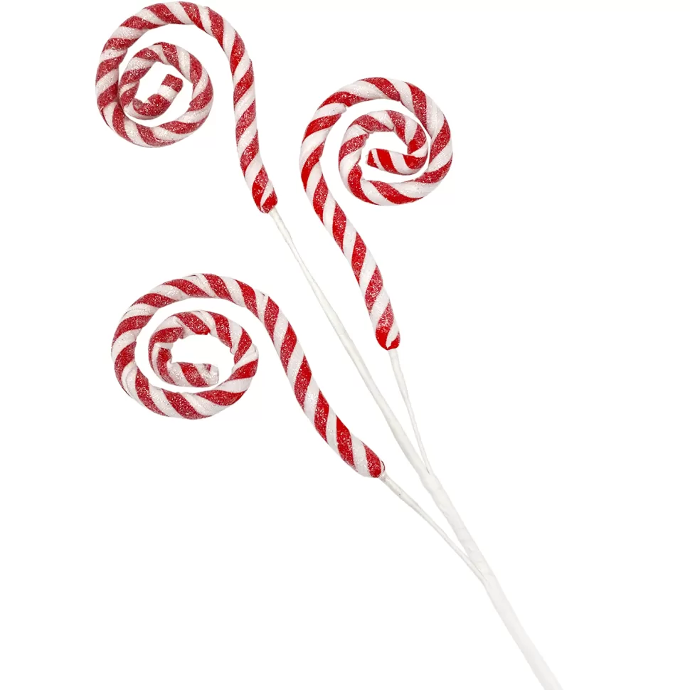 Christmas Forever SPRAY CANDY CANE CURLS 26″ X3 FROSTED RED /WHITE