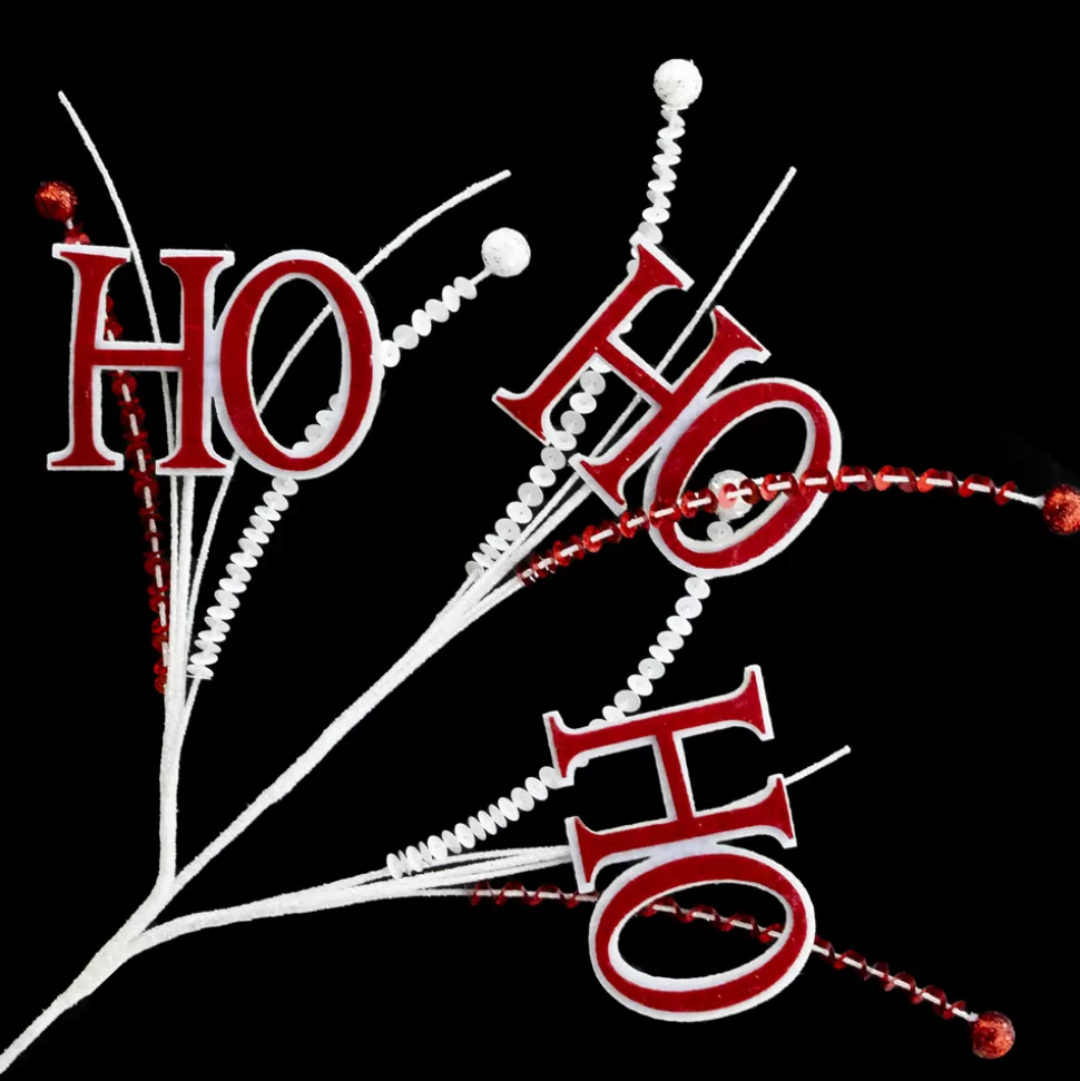 Christmas Forever SPRAY CANDY CANE HOHOHO 13″ WHT/RED