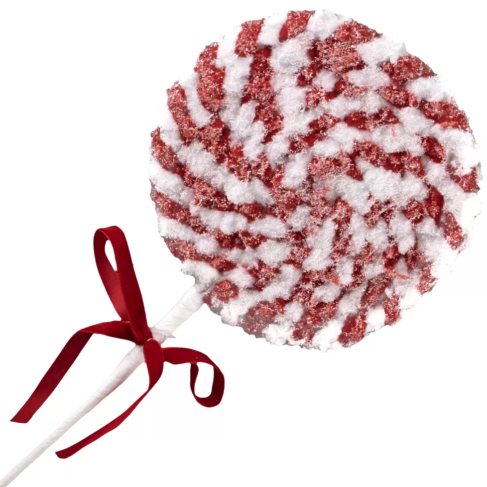 Christmas Forever SPRAY CANDY CANE LOLLIPOP 19″ FROSTED RED/WHITE