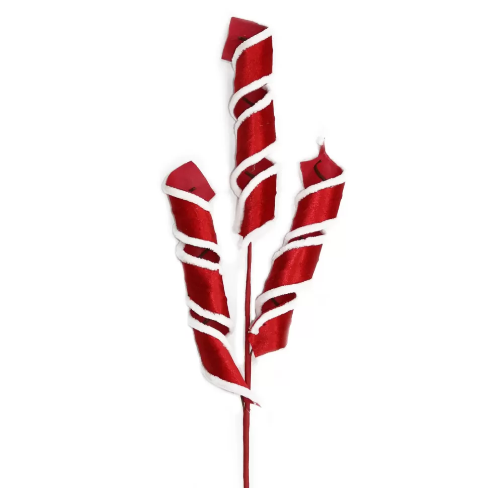 Christmas Forever SPRAY CANDY CANE SWIRL RIBBON 26.3″ X3 RED W/WHITE EDGE