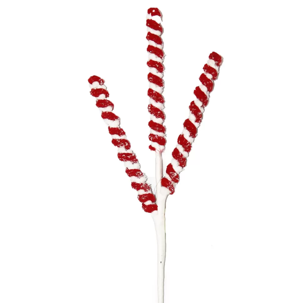 Christmas Forever SPRAY CANDY CANE SWIRL STICK 12.2″ X3 RED/WHITE FROSTED