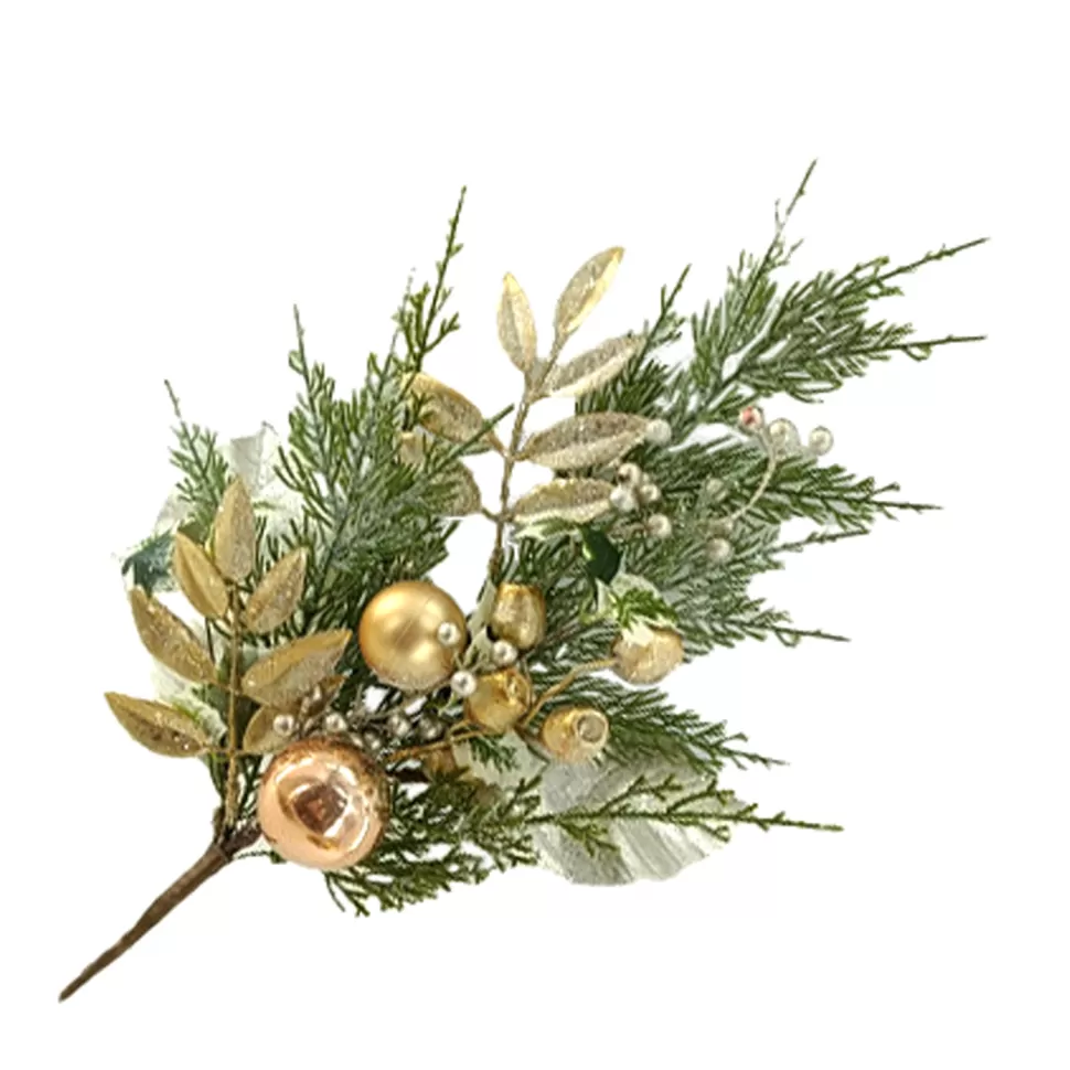 Christmas Forever SPRAY CEDAR 19″ DECORATED W/ COPPER BALLS