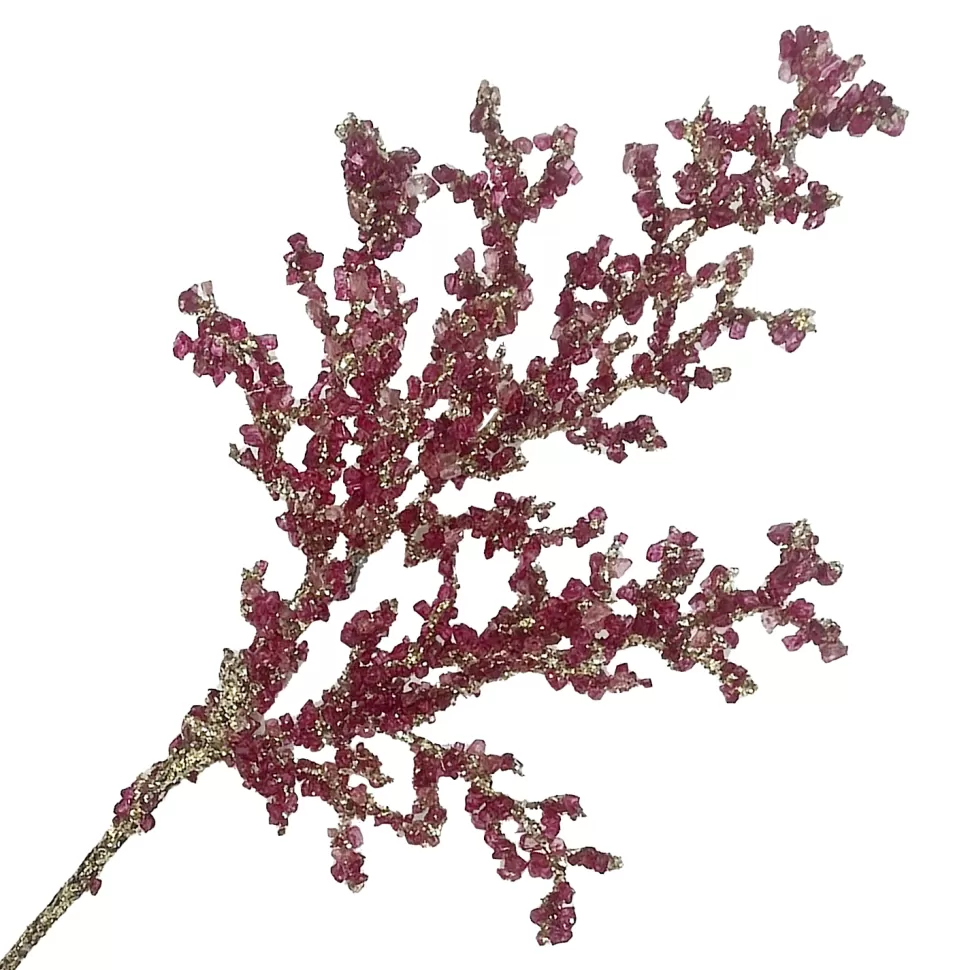 Christmas Forever SPRAY CORAL 24″ FUSCHIA GLITTER/ ICE CRYSTAL