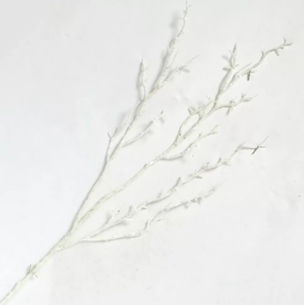 Christmas Forever SPRAY CORAL 28.5″ WHITE GLITTER