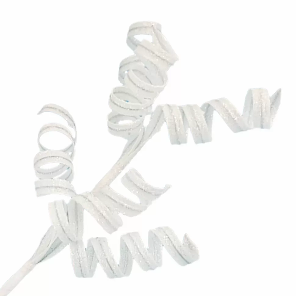 Christmas Forever SPRAY CURL RIBBON 20″ X 6 WHITE GLITTER