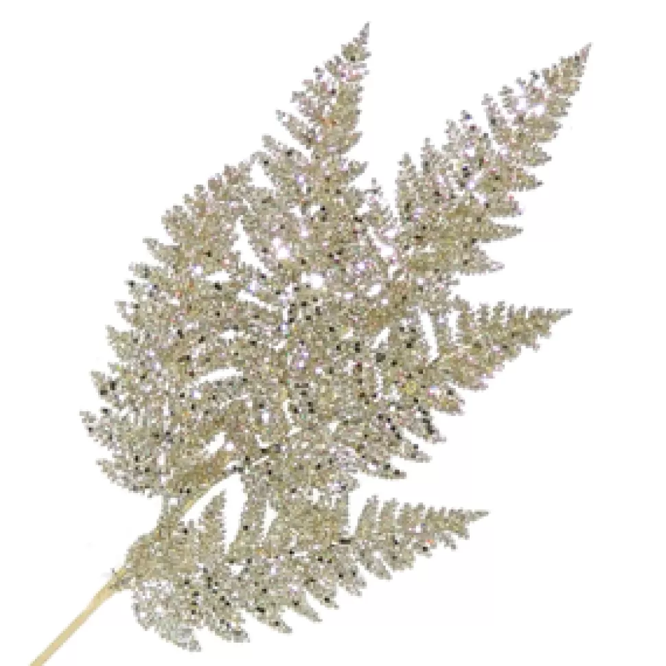 Christmas Forever SPRAY FERN LEAVES 24″ CHAMPAGNE GLITTER