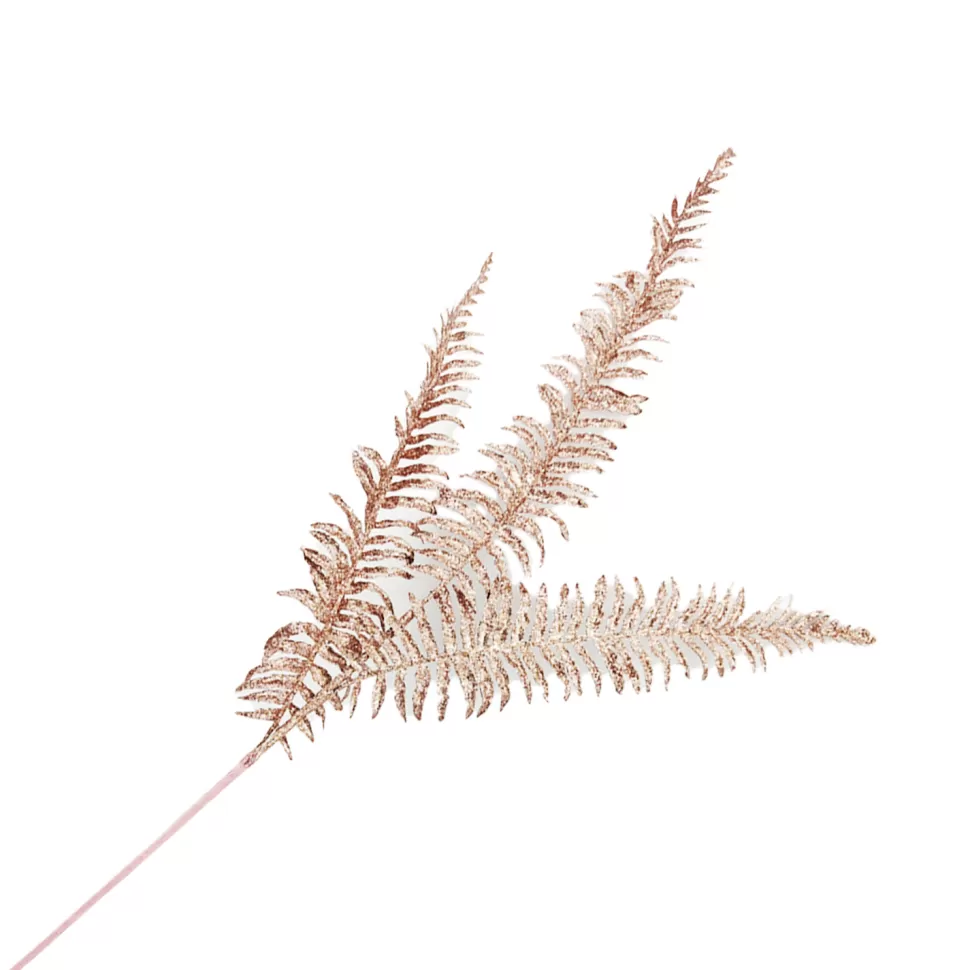 Christmas Forever SPRAY FERN LEAVES 29.5″ X3 RED GLITTER