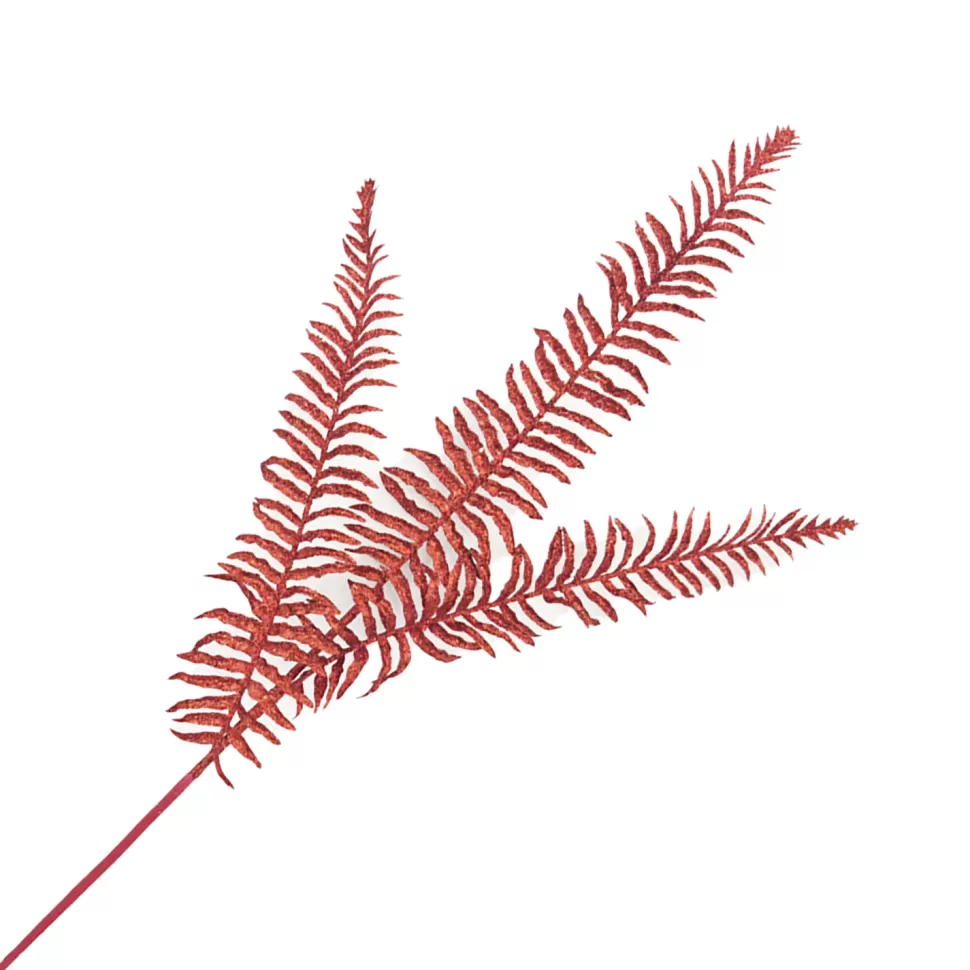 Christmas Forever SPRAY FERN LEAVES 29.5″ X3 ROSE GOLD GLITTER
