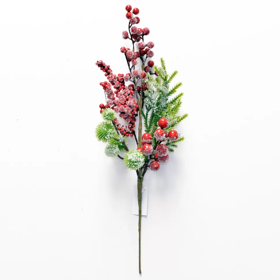 Christmas Forever SPRAY FROSTED PINE 16″ RED BERRY W/ CEDAR