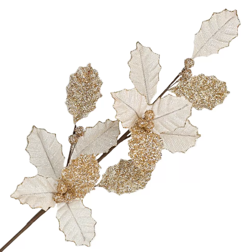 Christmas Forever SPRAY GRASS 26″ X 3 ROSE GOLD GLITTER