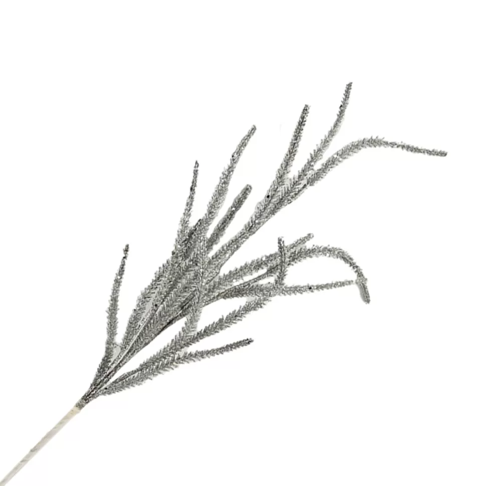 Christmas Forever SPRAY GRASS 29.5″ SILVER GLITTER