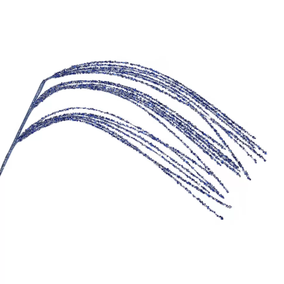 Christmas Forever SPRAY GRASS HANGING 43.5″ STEEL BLUE GLITTER
