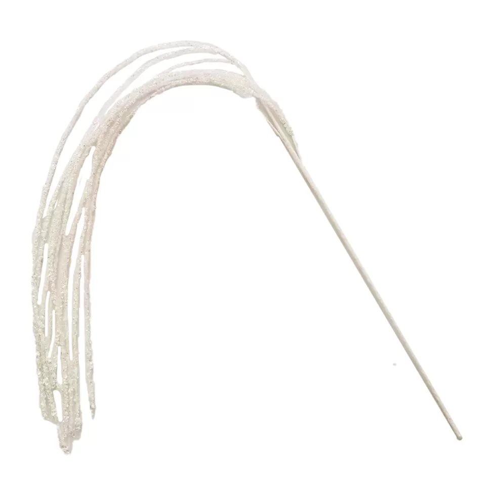 Christmas Forever SPRAY GRASS HANGING 49.5″ WHITE SHINY/GLITTER