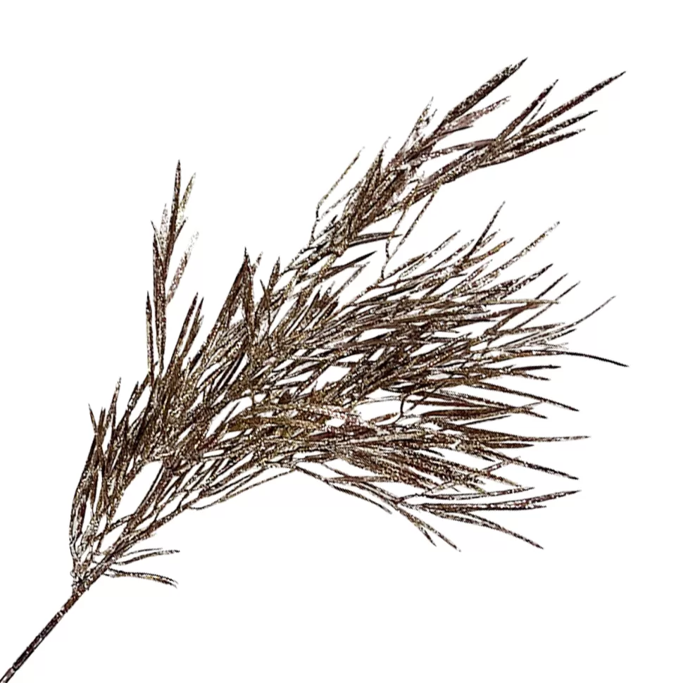 Christmas Forever SPRAY GRASS LEAVES 27″ COPPER GLITTER
