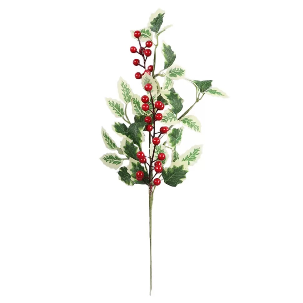 Christmas Forever SPRAY GRN HOLLY 16″ RED BERRIES