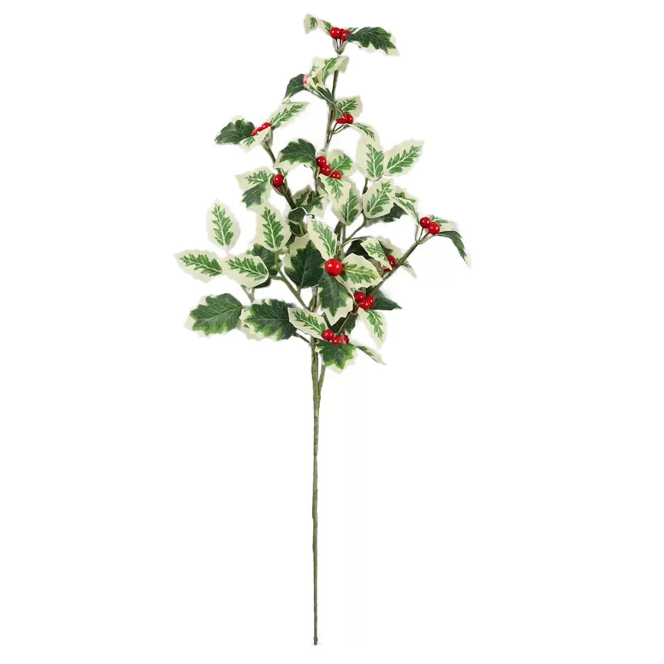 Christmas Forever SPRAY GRN HOLLY 22″ RED BERRIES
