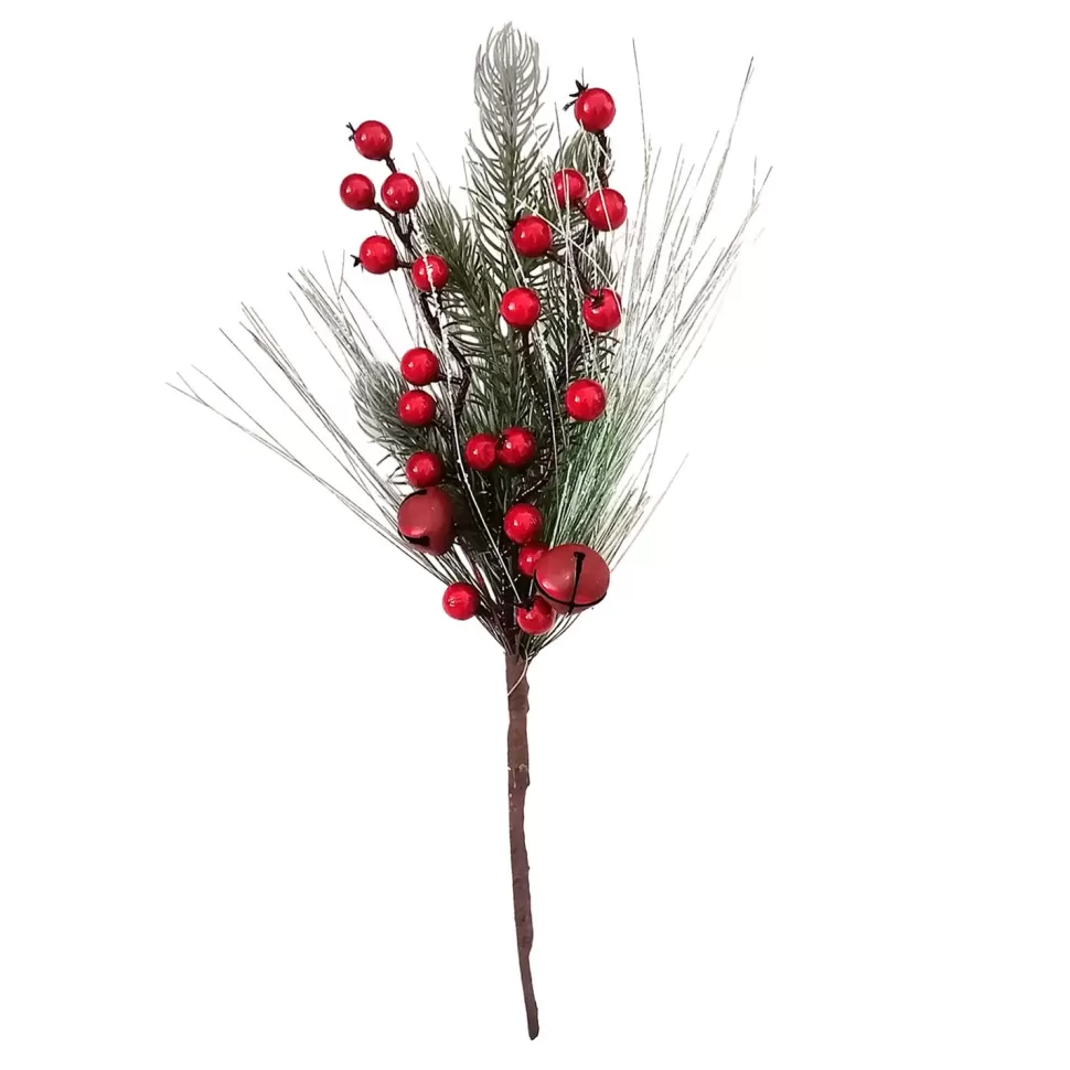 Christmas Forever SPRAY GRN PINE 14″ RED BERRY & LONG NEEDLE