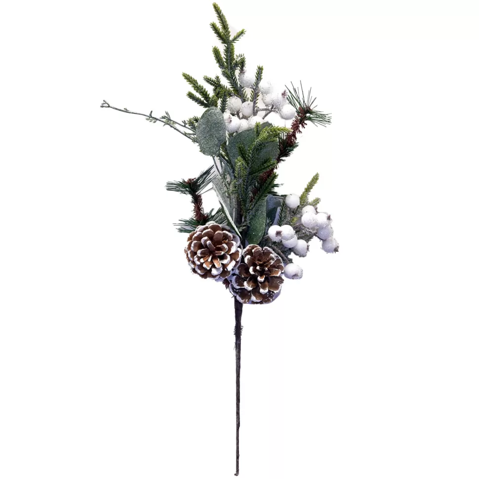 Christmas Forever SPRAY GRN PINE 16″ WHITE BERRY MIXED PINE W/ PINE & CONE