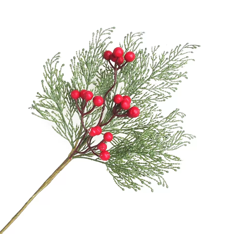 Christmas Forever SPRAY GRN PINE 18″ RED BERRIES W/ CEDAR