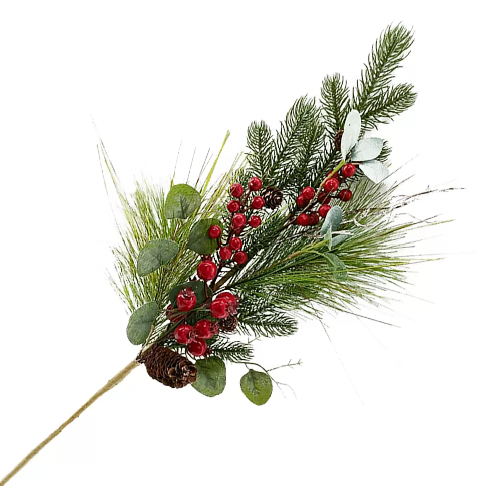 Christmas Forever SPRAY GRN PINES 31″ MIXED PINE W/ RED BERRIES