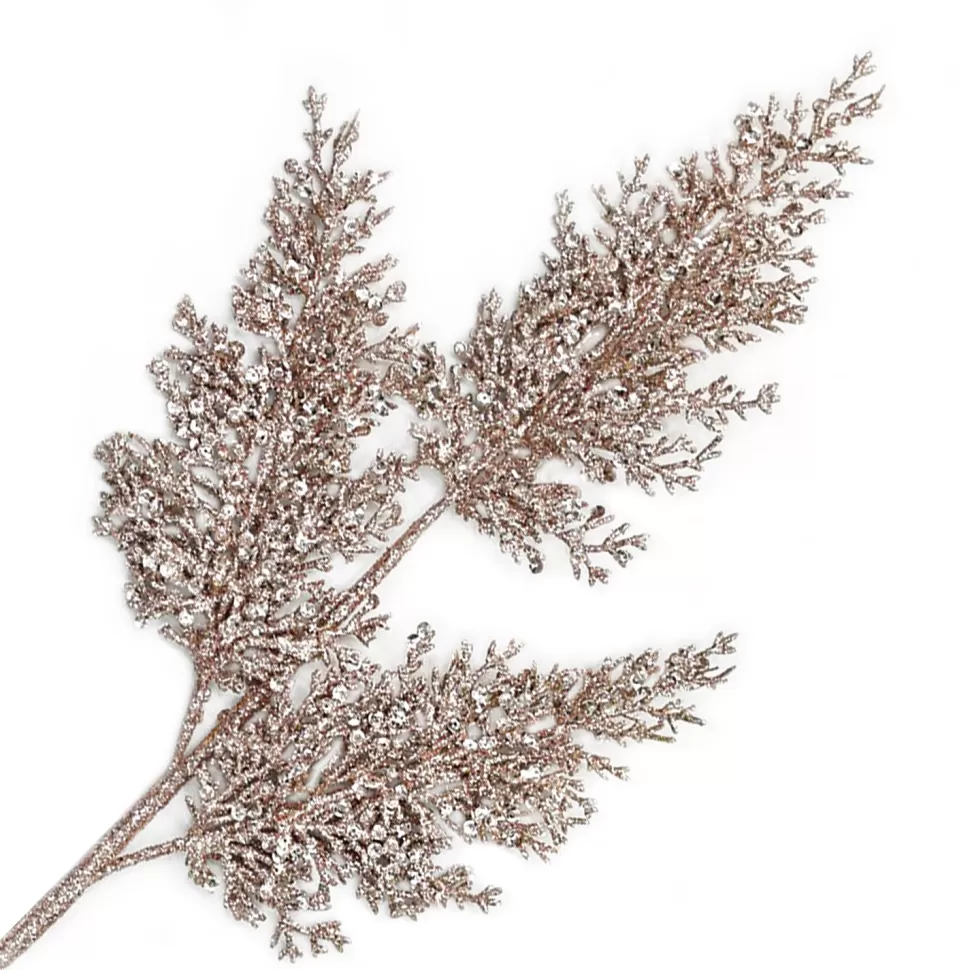 Christmas Forever SPRAY HANGING BRANCH 32″ ROSE GOLD GLITTER