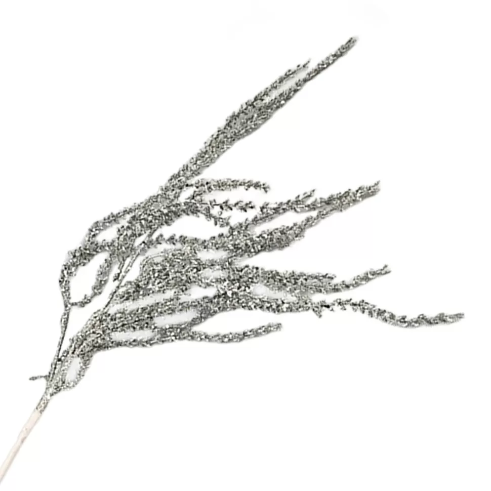 Christmas Forever SPRAY HANGING PINE 35.5″ SILVER GLITTER