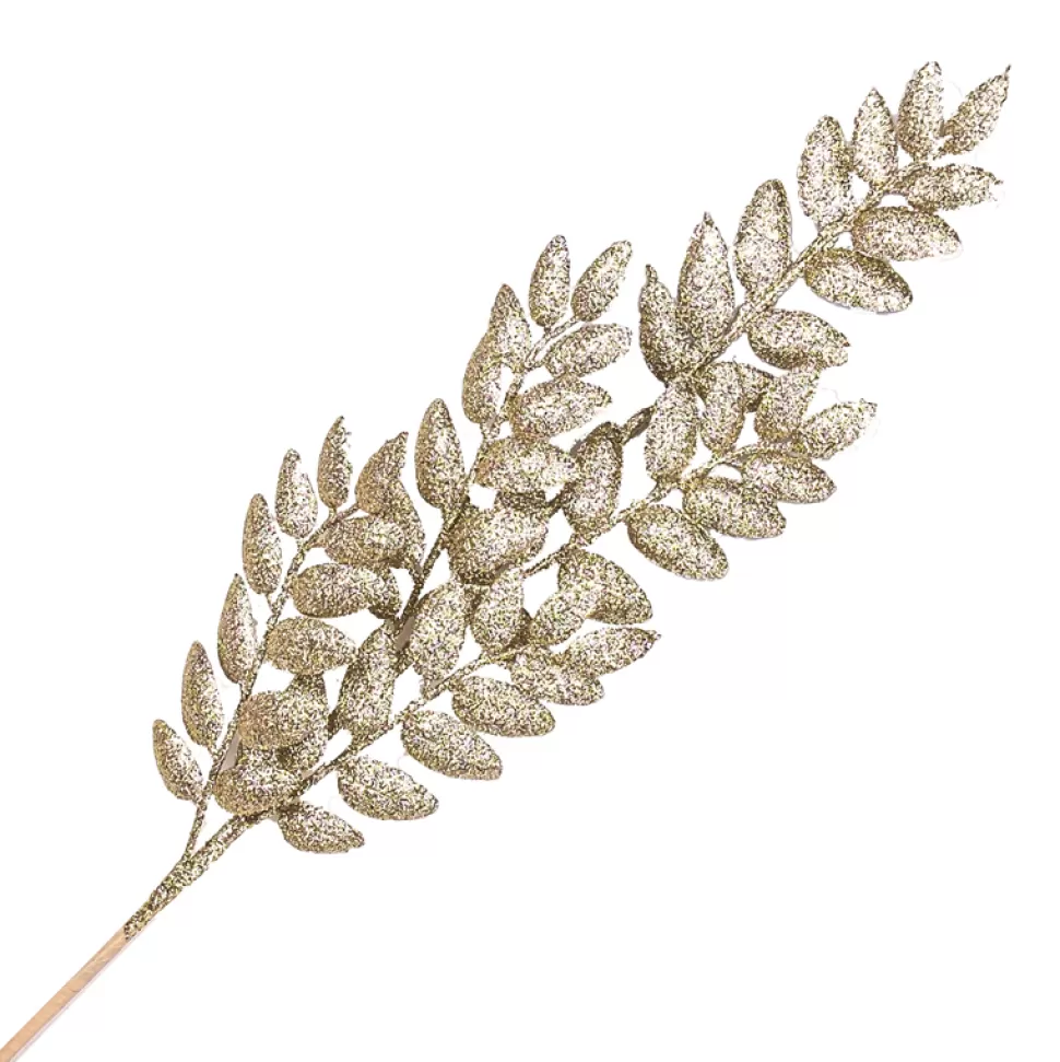 Christmas Forever SPRAY LEAVES 28″ CHAMPAGNE GLITTER