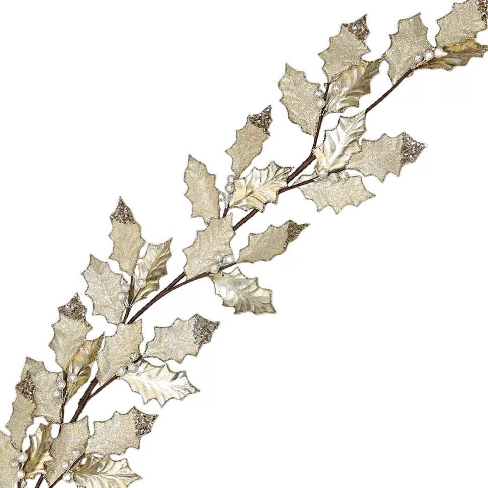 Christmas Forever SPRAY LEAVES 28″ CHAMPAGNE METALLIC W/GLTR