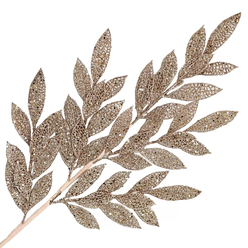 Christmas Forever SPRAY LEAVES BAY 28″ ROSE GOLD GLITTER