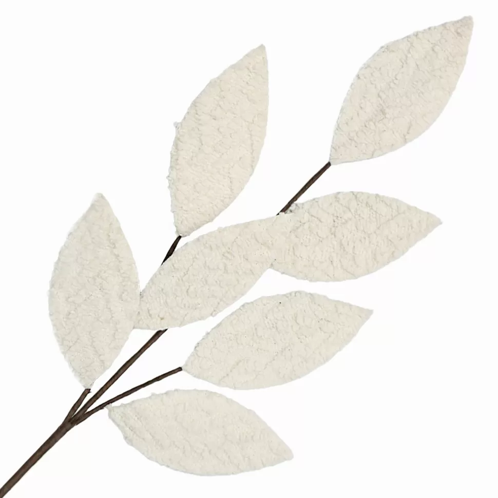 Christmas Forever SPRAY LEAVES FABRIC 26″ IVORY FUR