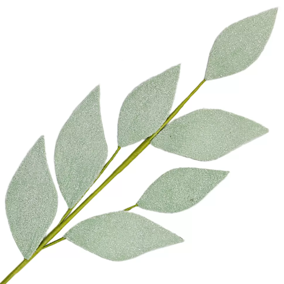 Christmas Forever SPRAY LEAVES FABRIC 26″ WOOL SAGE GREEN FROSTED