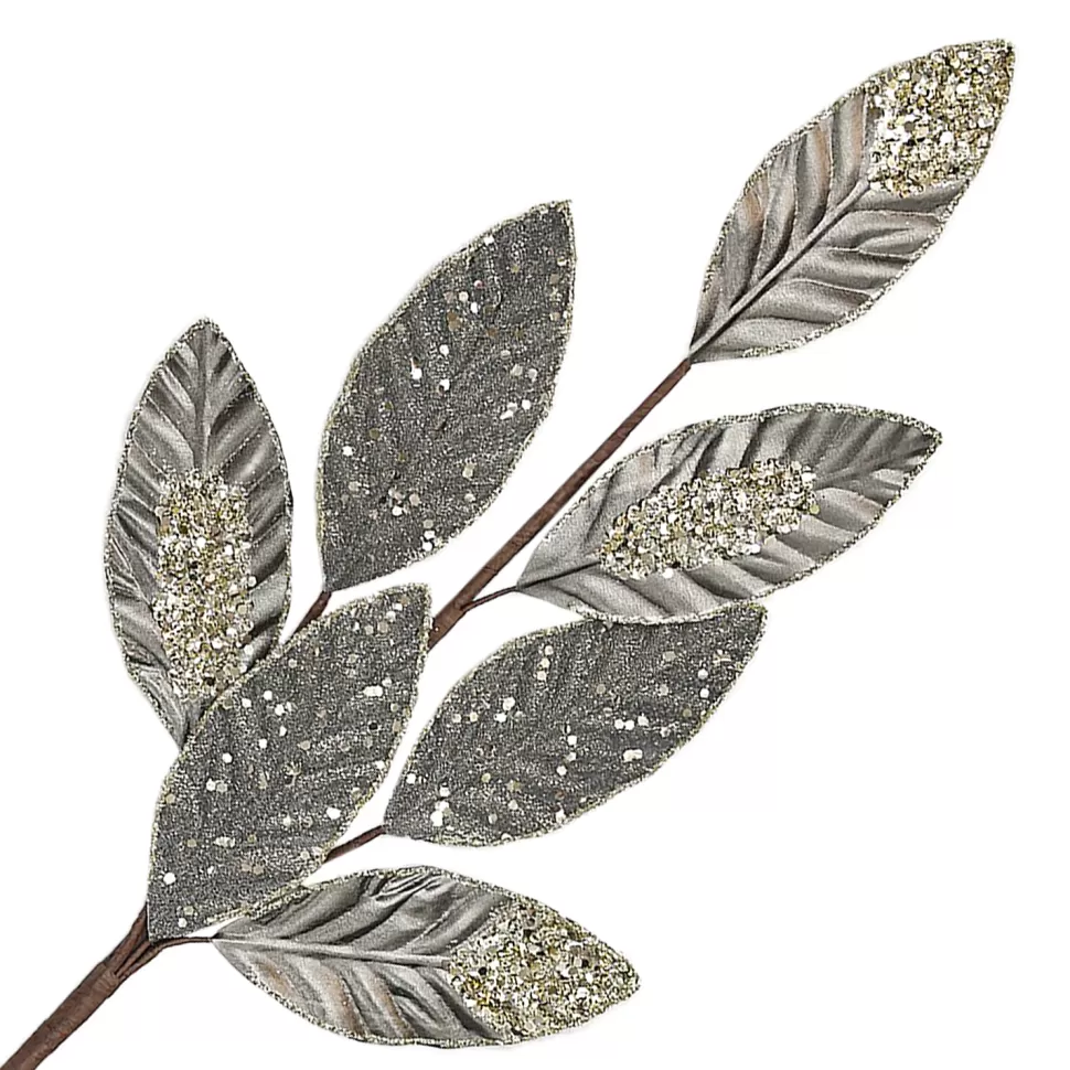Christmas Forever SPRAY LEAVES FABRIC 28″ ROSE GOLD VELVET W/GLTR