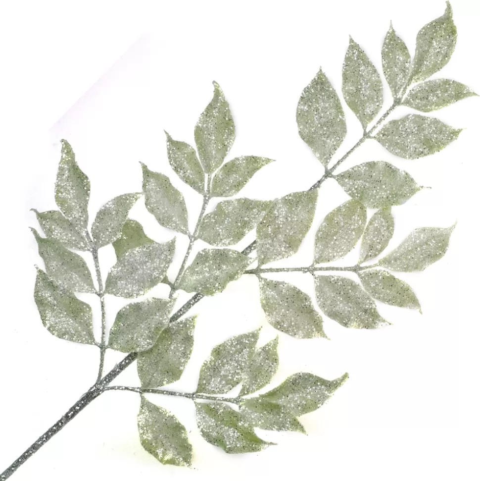 Christmas Forever SPRAY LEAVES ICED 27″ GREEN FROSTING