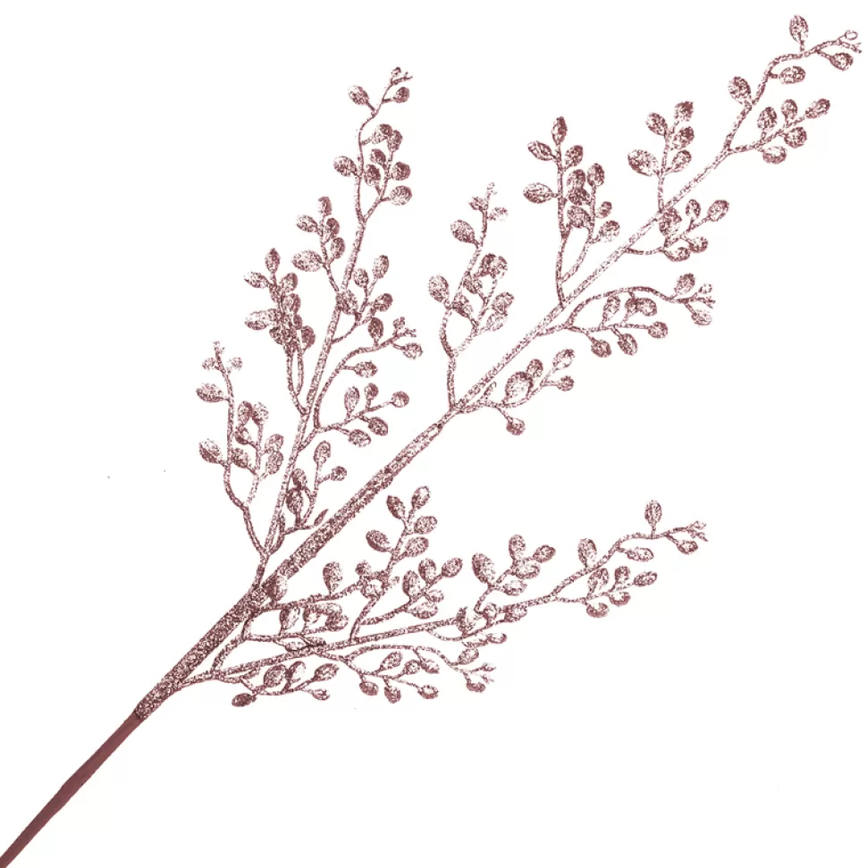 Christmas Forever SPRAY LEAVES MINI 26″ ROSE GOLD GLITTER