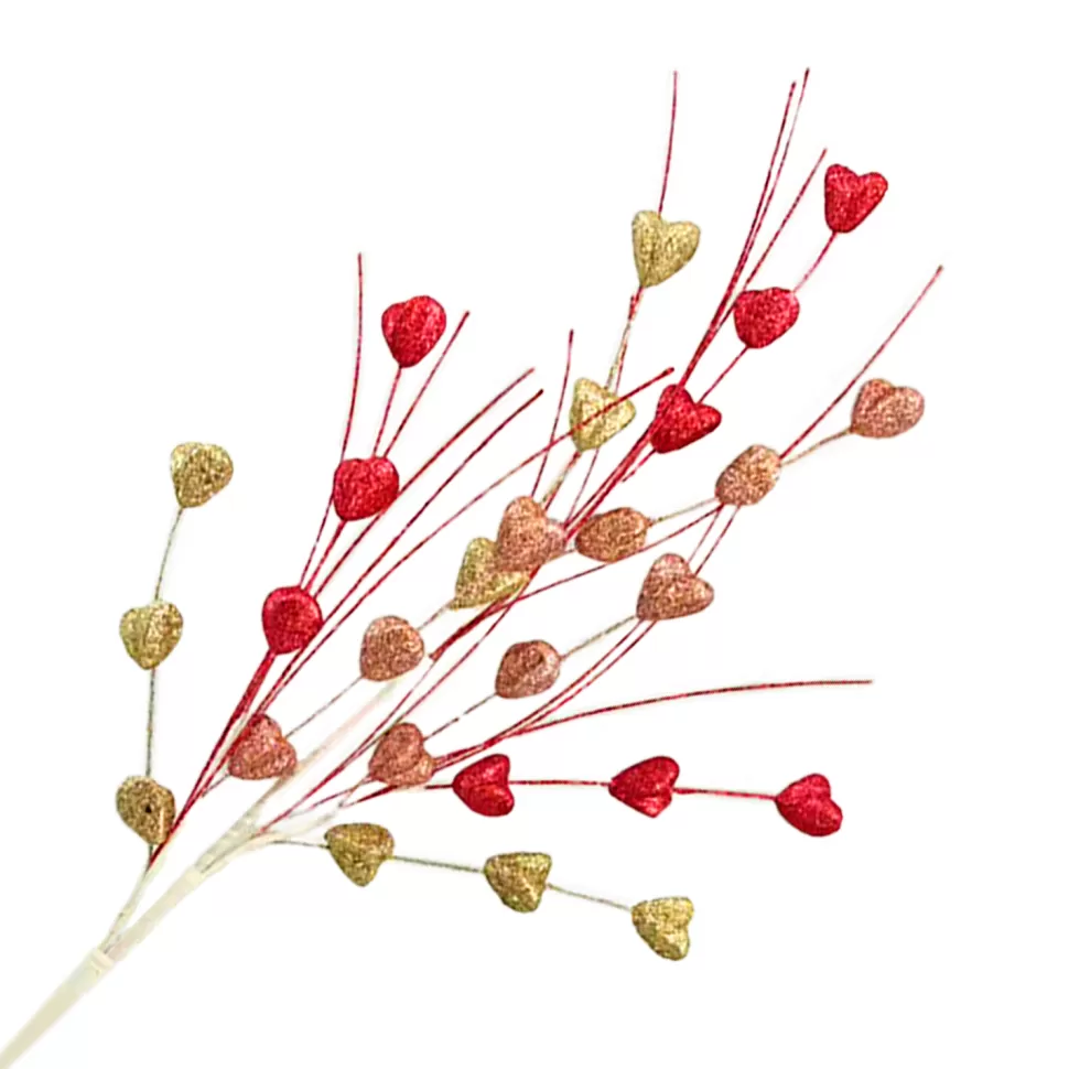 Christmas Forever SPRAY MINI HEARTS 31″ RED/ MUTI GLTR