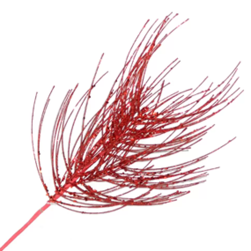 Christmas Forever SPRAY NEEDLE PINE LONG 26″ RED GLITTER
