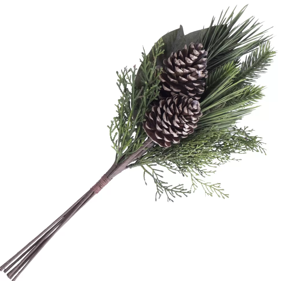 Christmas Forever SPRAY PINE 21″ MAGNOLIA LEAVES/ PINE NEEDLE W/ PINE CONES