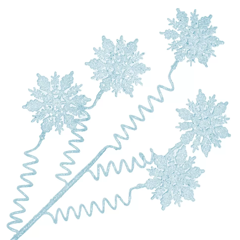 Christmas Forever SPRAY SNOWFLAKE FROSTED 25.5″ BABY BLUE GLITTER | SEQUINS