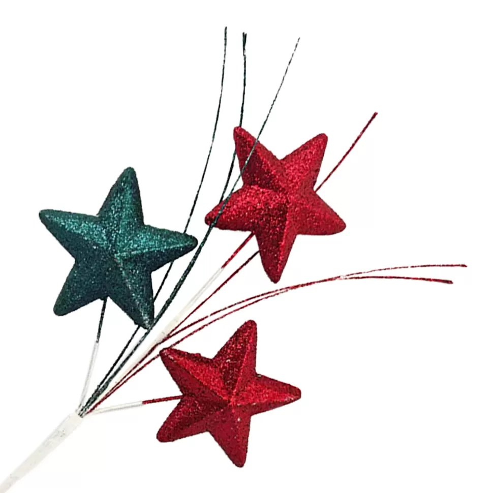 Christmas Forever SPRAY STAR 19.5″X3 RED/ EMERAL GREEN GLITTER