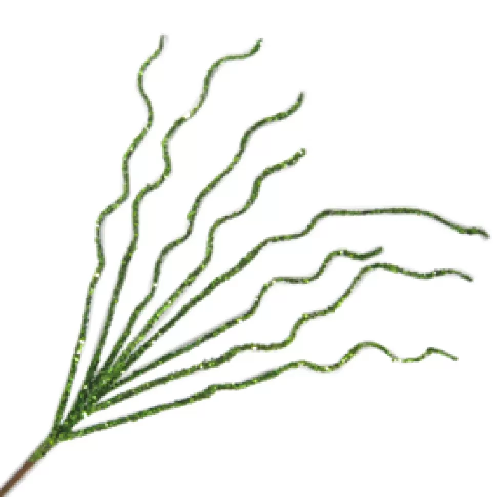 Christmas Forever SPRAY TWIG 28″ X 8 GREEN GLITTER