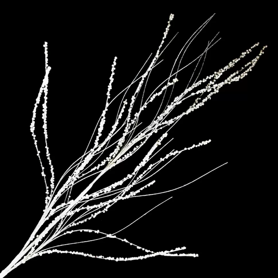Christmas Forever SPRAY TWIG 39″ WHITE W/ MINI BALLS